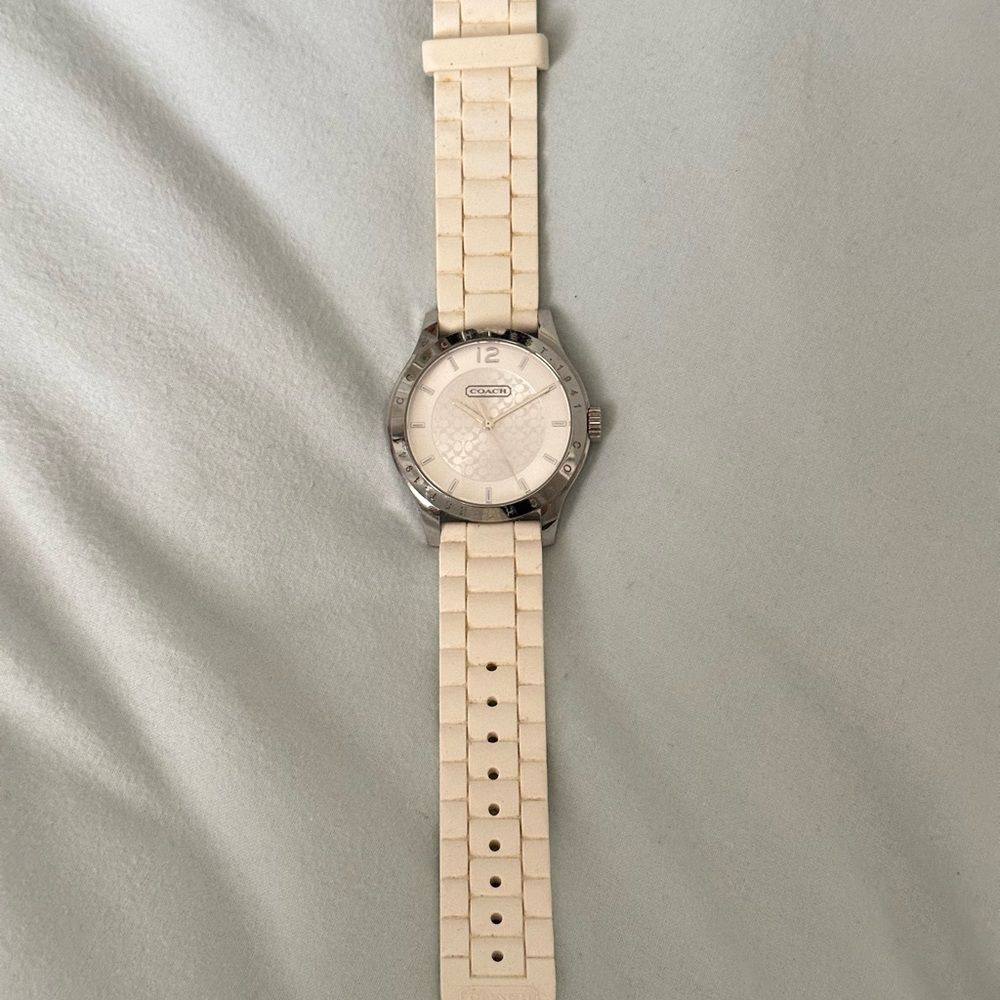 Cream silicone Coach Watch